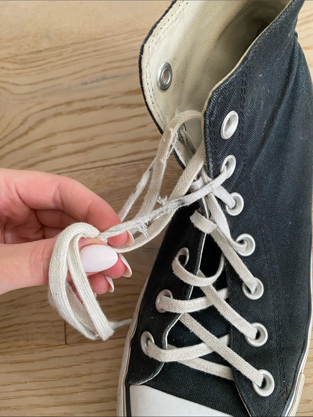 Converse Black and White High-Top Sneakers - Picture 9 of 10